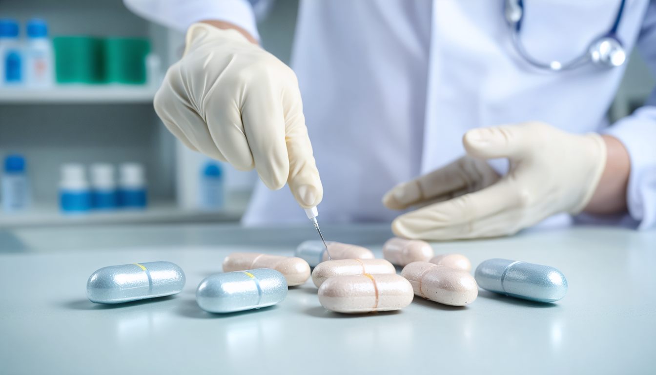 Blister pack of vardenafil tablets next to a glass of water, symbolizing medical treatment for erectile dysfunction